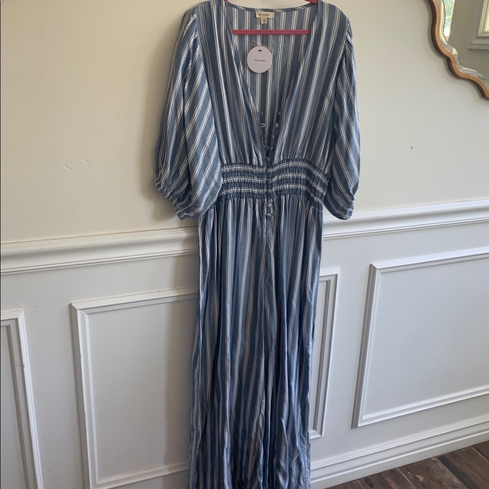 NWT Jumpsuit - blue striped SZ Small